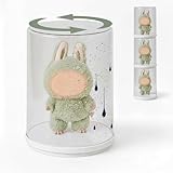 Clear Acrylic Stackable Display Case for Action Figures & Dolls,360° Rotating Organizer Holder Box for Plush Doll, Protective Cover with Dust-Proof Design (1, Round)