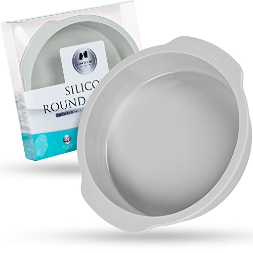 Silicone Round Cake Pan 9″X2″ - Non-Stick Oven Dish - Professional Bakeware Baking Mold For Cakes Pies Quiche Cheesecake - Microwave Dishwasher Freezer Safe - Quick Release By Cook’n’chic #TOP16