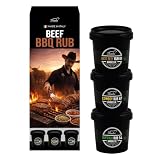 Set Rub BBQ para Carne de Res Bembo – 3 Mezclas Premium (Best Beef 61, Cowboy 87, Buffalo 54) – Especias para Steak, Hamburguesas y Parrilla – Tarros Anti Luz y Anti Oxidación