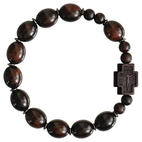 Jujube Wood Oval 12mm Rosary Bracelet Cover
