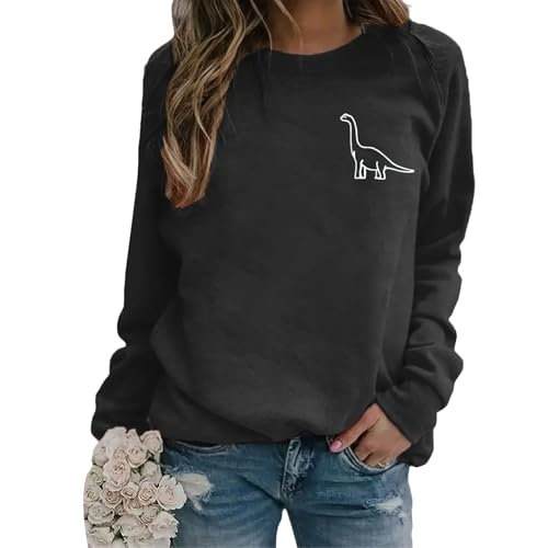 ROSEPARK Women Cute Dinosaur Graphic Funny Pullover...