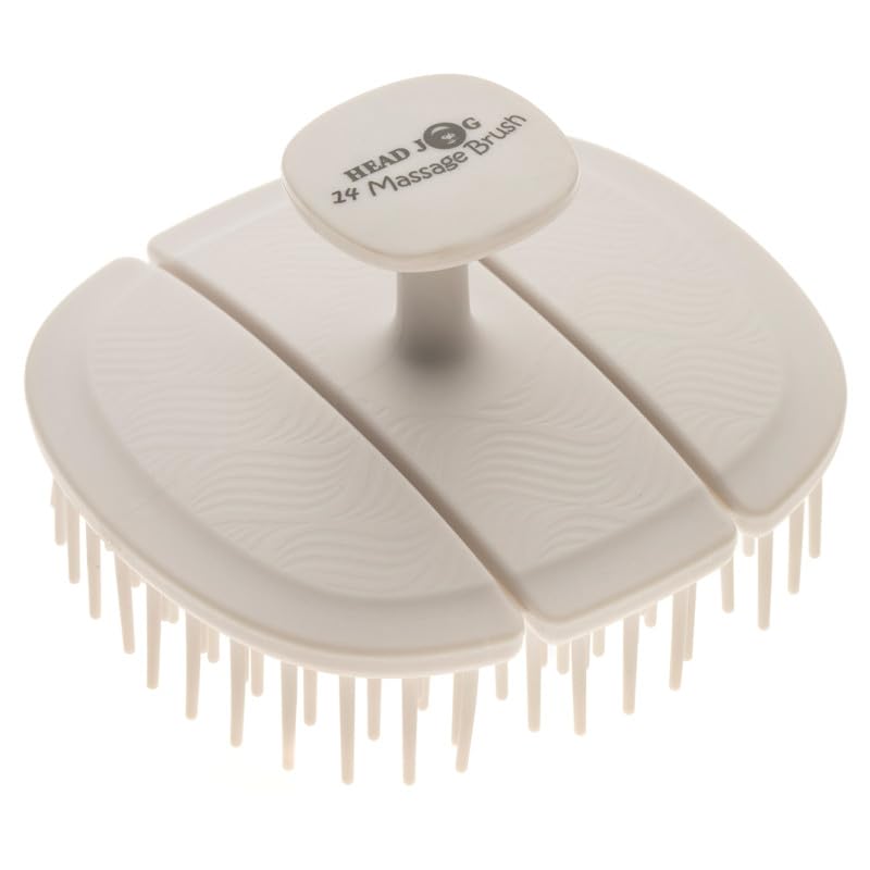 Head Jog Scalp Massager & Exfoliator Brush Anti-Microbial Bristle (Ash)