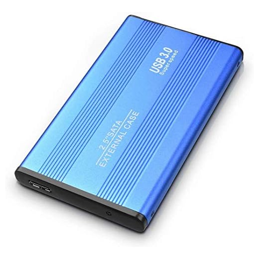 Bärbar 2 till extern hårddisk extern hårddisk USB 3.0 extern hårddisk kompatibel med PC, Mac, stationär dator, bärbar dator (2TB, B-Blue)