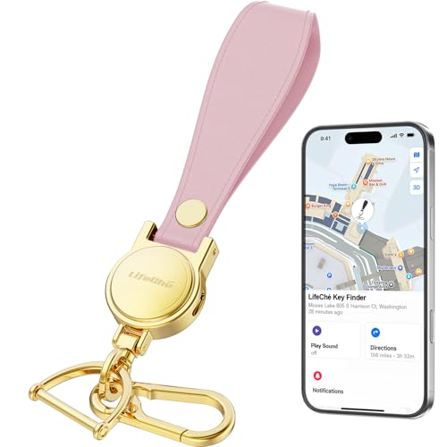 Image of Keychain, Works with Apple Find My, Leather Car Keychain Key Holder Key Chain with Anti-Lost Keys Finder Tracker
