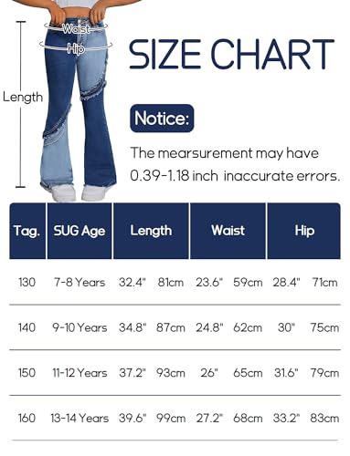 Jeans évasés déchirés pour filles taille haute rétro - 4