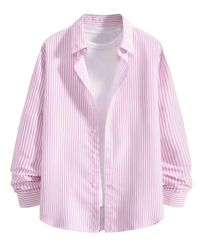 Image of Afflatus Men's Striped Casual Regular Fit Shirt Cotton Blend Stripe Full Sleeve Stylish Shirt for Men