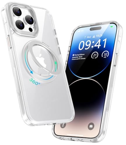 Image of for iPhone 14 Pro Max Case, Compatible with MagSafe, Slim Shockproof Military-Grade Rugged Protective Case with Stand, Camera Control, Comfort Grip (C-Clear, iPhone 14 Pro Max)