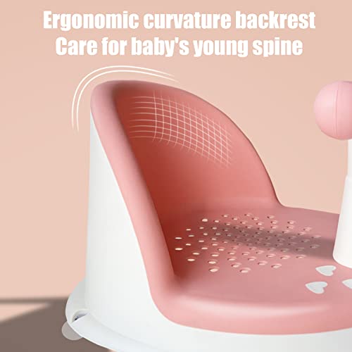 Baby Bath Seat，Infant Bathtub Seat For Tub Sit Up Non Slip Baby Shower Chair For Babies 6 Months & Up With Backrest Armrest Support And Suction Cups (Style 1, Pink) #TOP6