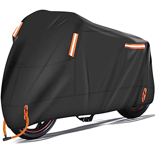 Telo Coprimoto Impermeabile OJ Taglia XL - Copertura Per Moto E Scooter Con Cinghia E Asola Lucchetto - Nero