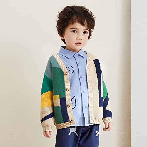 Labishu Little Boys Cardigan Sweater Coat Toddler Boys Long Sleeve Sweater Cardigan V Neck Stripe Uniform #TOP1