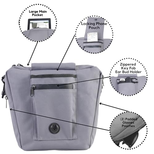 Anti Theft Crossbody Sling Bag Durable Cordura Fabric, Water-Resistant Zippers, Locking Cellphone Pocket, Key Fob Holder3