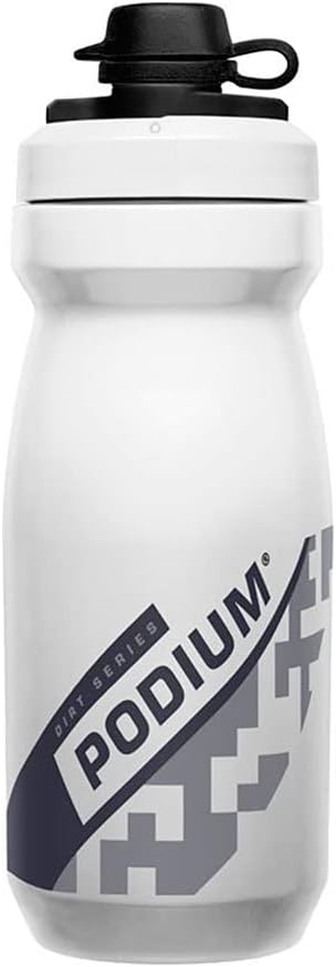 CamelBak Podium Dirt Series Mountain Bike Mud Cap Squeeze Water Bottle White, 21oz