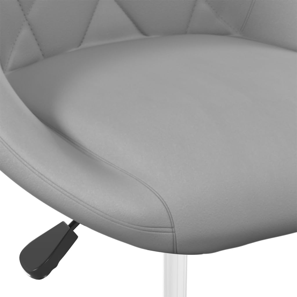 vidaXL Esszimmerstuhl 2 STK., Stuhl für Esszimmer Küche, Essstuhl um 360 Grad drehbar, Küchenstuhl Barstuhl höhenverstellbar, Hellgrau Samt