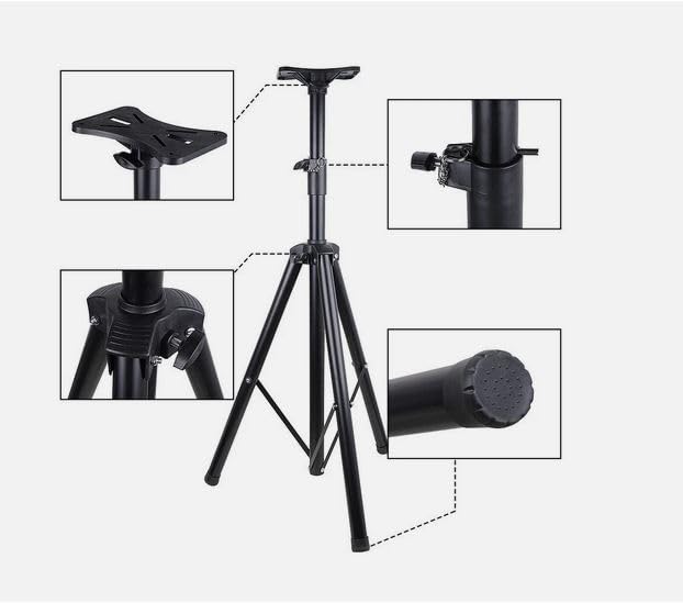 Supporto Stativo per Casse Acustiche Stativi per Altoparlanti Cavalletto Treppiede Diffusore Professionale ad Altezza regolabile Allungabile 120cm Pieghevole Universale