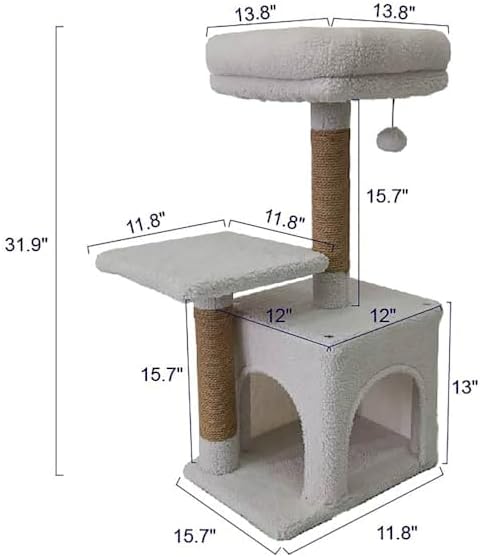 EveryYay by Petco Cozy Condo 2-Level Cat Tree 31.9" H