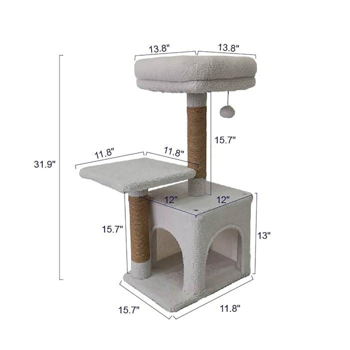 Árbol para gato de dos niveles EveryYay 81 cm alto miniatura 4