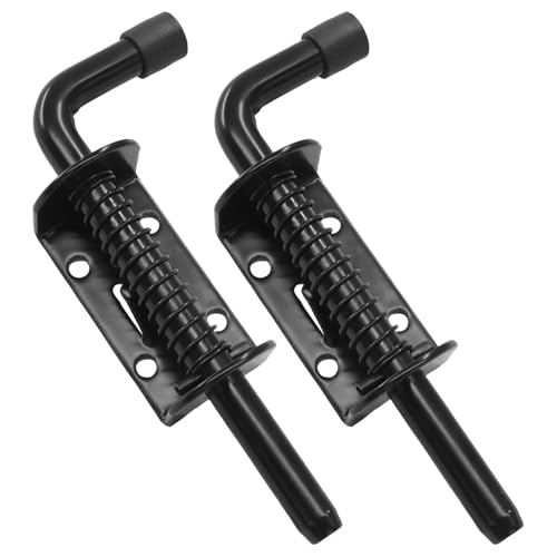 Aoserge 2pcs 5 inch Spring Loaded Barrel Bolt Latch Pin Black