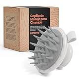 DISEÑO ERGONÓMICO - El scalp massager se adapta perfectamente a cualquier palma. El mango antideslizante facilita el agarre y garantiza un uso cómodo, incluso mojado. Ideal para lavado diario o masajeador cabeza relajante, con lazo de silicona para colgar fácilmente.