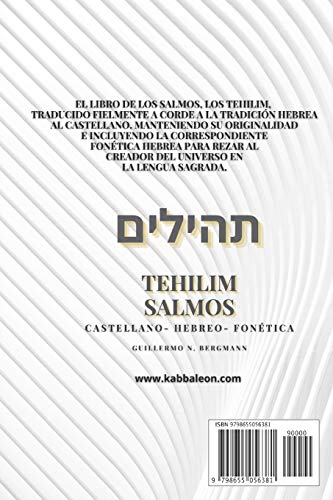 Tehilim- Libro de los Salmos: Hebreo-Castellano +Fonética