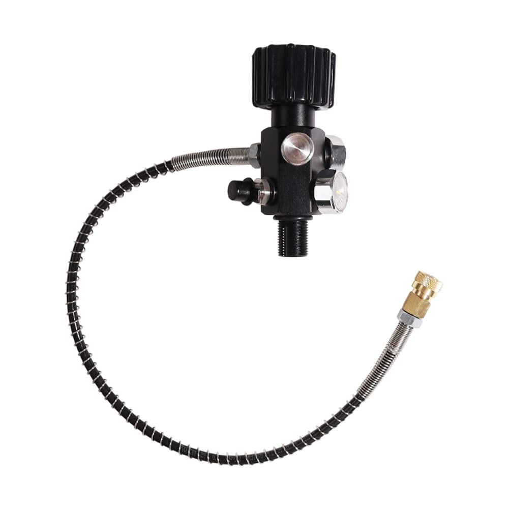M18X1.5 PCP Serbatoio Gauge Valvola di Carica per bombole di 6000 Tubo da 50 cm, Nero