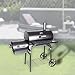 Produktbild DRULINE Sale 90kg Profi Smoker BBQ Grill Grillwagen Holzkohle 3,5mm Stahl Lokomotive + Abdeckhaube