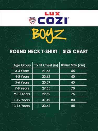 Image of Lux Cozi Printed Round Neck Half Sleeve Cotton T-Shirt for Boys | Prints May Vary |