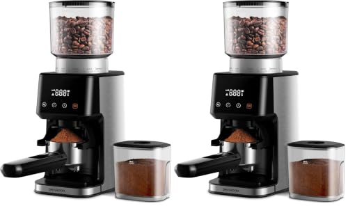 Image of SHARDOR Conical Burr Espresso Coffee Grinder Electric with Precision Timer 2.0, Touchscreen Adjustable Burr Mill with 51 Precise Settings for Home Use, Anti-static, Stainless Steel (Pack of 2)