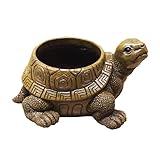 Generic Schildkröten Pflanztopf, Kunstharz, Blumentopf, Ornament, Vase, Topf, Schildkröte, Blumentopf für Garten, Restaurant, Hotel, Rasen, Bauernhaus, braun