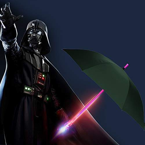 Lightsaber Umbrella - LED Laser Sword Golf Umbrellas with 7 Color Changing On the Shaft/Built in Torch at Bottom (Green)