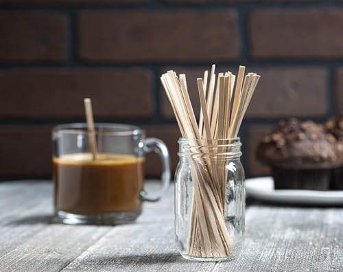 Prestee Wooden Coffee Stirrer - 1000 Disposable 5.5 inches Long Wooden Stir Sticks for Coffee and Cocktails - Smooth, Splinter-Free Beverage Mixers - Ideal for Coffee Bars and Drink Stations