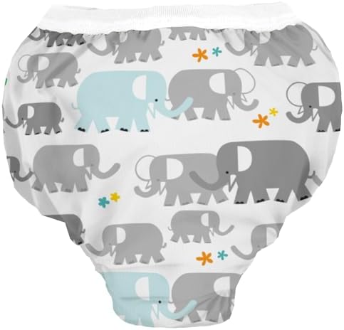 Kushies Baby Waterproof Training Pant (29-33 Pounds), White Elephants, Medium — 사진 3