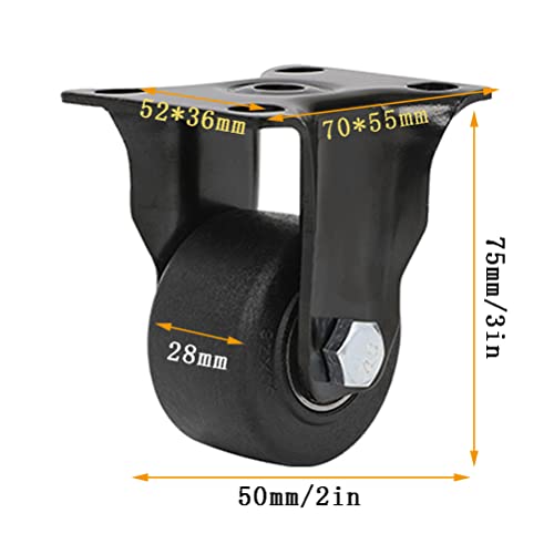 Roulettes anti-bruit pour meuble lourd et chariot de table 50 mm
