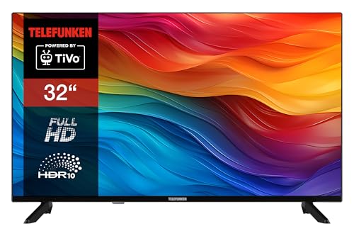 Telefunken TV 32 Pulgadas Smart TV Powered by TiVo (Full HD, HDR, Triple Sintonizador) D32F751X7CW