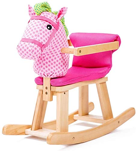 ZHANGYUEFEIFZ Schaukelpferd Plüsch Schaukeltier Pferd Rocking Horse Kinder Schaukelstuhl Holz Pferd Massivholz Musik…
