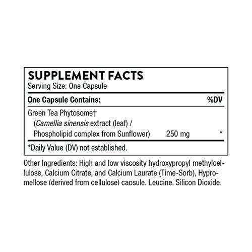 Thorne Green Tea Phytosome - Antioxidant, Liver Protective, And Metabolic Benefits Of Green Tea Without The Caffeine - 60 Capsules #TOP1