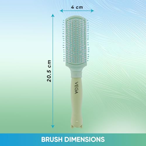 Image of VEGA Flat Hair Brush for Kids & Children, Soft Bristle Detangling Hair Brush for Smooth Hair Styling, Scalp Massage Paddle Hairbrush for Girls & Boys, Lightweight Daily Use Hair Comb (R23-FB)