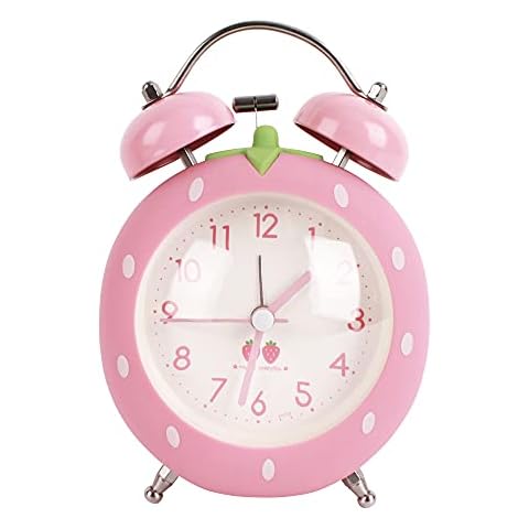 LA HUATE Pink Strawberry Twin Bell Alarm Clock Cover