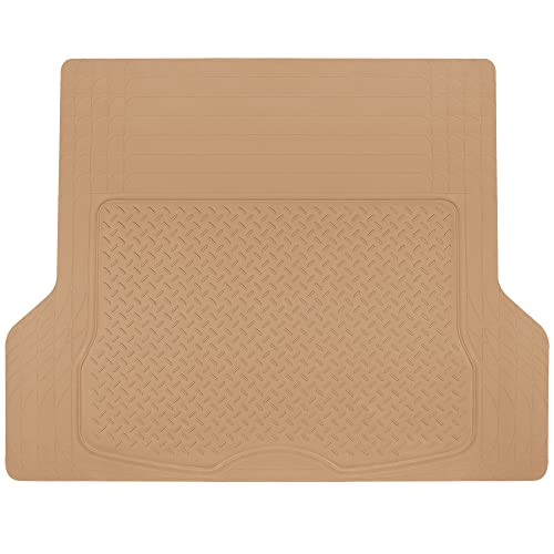 BDK Heavy Duty Rubber Cargo Mat Liner - All-Weather Trunk Protection, Trim-to-Fit Design for Cars, SUVs, Vans & Trucks - Non-Slip, Waterproof, Durable Cargo Floor Liner - 46" x 56.75" x 0.25" - Beige by BDK - Used condition - US$29.22