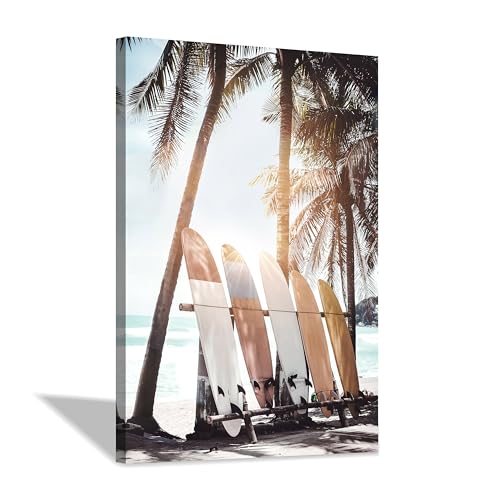 Hardy Gallery Surfboard Canvas Wall Art Coastal Decor 45x30 Inch
