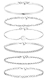 Stapelbares Armband-Set - 6Pcs vergoldete Armbänder, enthält aktuelle beliebte Modeelemente, lassen Ihre Arme eleganter aussehen und fügen Sie ein Gefühl der allgemeinen Mode hinzu. Sie können sie einzeln tragen oder zusammen stapeln, frei kombinieren, um den Spaß am Heimwerken und den unendlichen Charme des Armbandsets zu genießen