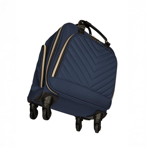 Image of Kenneth Cole REACTION Chelsea Chevron Quilted Luggage, Navy, Underseater, 17-Inch Carry On