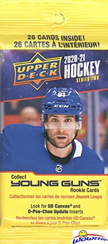 2020/21 Upper Deck Series 2 NHL Hockey HUGE Factory Sealed JUMBO FAT PACK with 26 Cards! Look for Young Guns Rookies of Kirill Kaprizov, Nils Hoglander, Tim Stutzle, Dylan Zozens & Many More! WOWZZER!