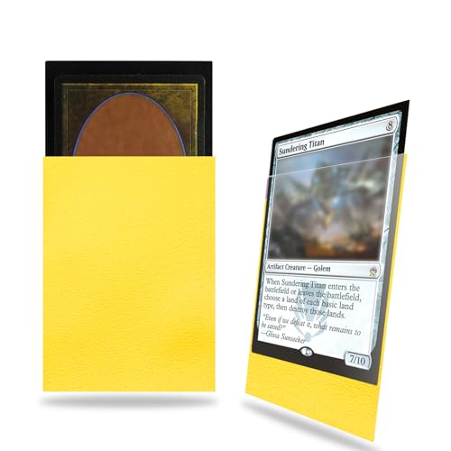 Yellow Card Sleeves 200 Pack Compatible with MTG Card Sleeves, Sturdy Sleeves Matte Back Finish, Perfect Shuffling - Protect All Your Trading Cards Collectible Cards, Never Tear