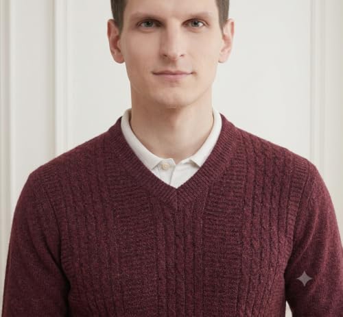 Image of Pivl Men's V Neck Winter Solid Sweater - Warmth and Style for The Season