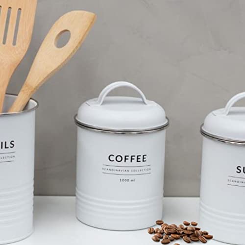 Lata Hermética para Café de Metal Copenhag YOI 811500126 Branco 1L