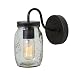 LNC Wall Sconce,Farmhouse Glass Mason Jar Lights A02979, Brown