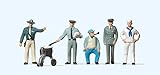 Preiser 10014 H0 / HO 1:87 Arbeiter stehend Höhe ca.:21 mm Verschiedene Berufe 5 Figuren Arbeiter Postbote Matrose Polizist