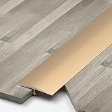 T-Übergangsprofil aus Aluminium 2x135cm T-Profil Bodenübergang für Laminat Vinyl Holz und Fliesen Türschwellen-Abdeckung & Abschlussleiste Kratzfest Geruchlos für Innenbereich(Gold,Breite: 8mm)