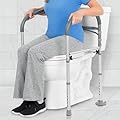 Vive Toilet Safety Rail for Handicapped & Seniors - Folding Bathroom Frame w/Handles for Elderly & Disabled - Standalone Grab Bar w/Arms - Toilet Seat Assistance Support Stand Up Assist Device