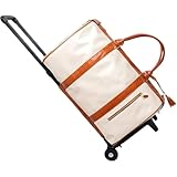 PADGCNOR Mochila con Ruedas Bolsas for Ropa con Ruedas, Bolso de Mano, Viaje, Maleta for Traje, Convertible for Fin Semana, Vuelo(White with Tie Rod)